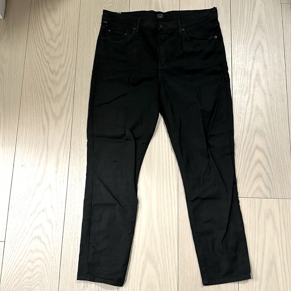 Citizens of humanity rocket crop high rise skinny black pants jeans